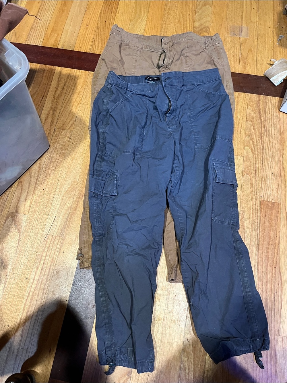 Utility Cargo Pants for Men — Blue and Tan
